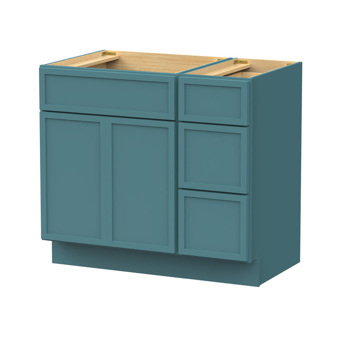 36" Plywood Bathroom Vanity Cabinet without Top - 3 Drawers & 2 Doors - HomeBeyond