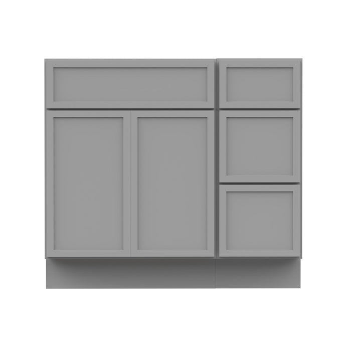 36" Plywood Bathroom Vanity Cabinet without Top - 3 Drawers & 2 Doors - HomeBeyond