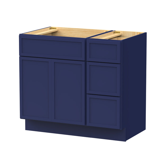 36" Plywood Bathroom Vanity Cabinet without Top - 3 Drawers & 2 Doors - HomeBeyond