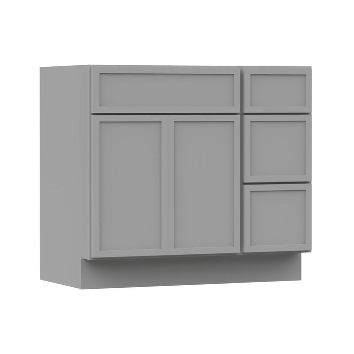 36" Plywood Bathroom Vanity Cabinet without Top - 3 Drawers & 2 Doors - HomeBeyond