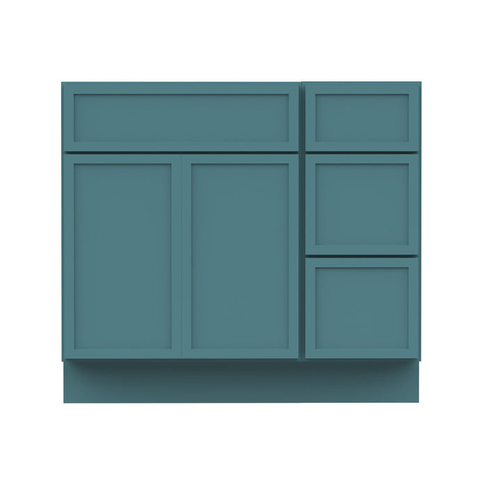 36" Plywood Bathroom Vanity Cabinet without Top - 3 Drawers & 2 Doors - HomeBeyond