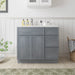 36" Plywood Bathroom Vanity Cabinet without Top - 3 Drawers & 2 Doors - HomeBeyond