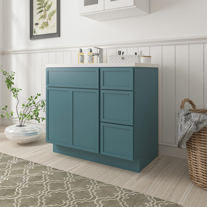36" Plywood Bathroom Vanity Cabinet without Top - 3 Drawers & 2 Doors - HomeBeyond