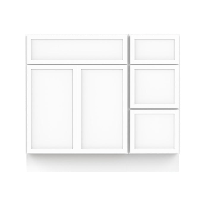 36" Plywood Bathroom Vanity Cabinet without Top - 3 Drawers & 2 Doors - HomeBeyond