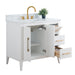 36” Single Sink Bathroom Vanity Cabinet with Engineered Marble Top - HomeBeyond
