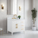 36” Single Sink Bathroom Vanity Cabinet with Engineered Marble Top - HomeBeyond