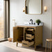 36” Single Sink Bathroom Vanity Cabinet with Engineered Marble Top - HomeBeyond