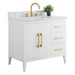 36” Single Sink Bathroom Vanity Cabinet with Engineered Marble Top - HomeBeyond