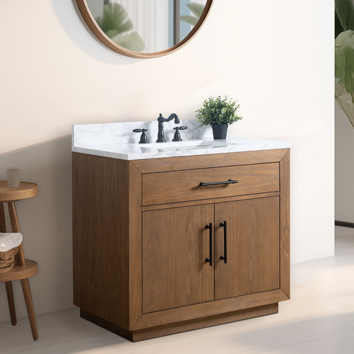 36" Single Sink Bathroom Vanity with Sink and Top, With Soft Closing Doors - HomeBeyond
