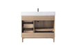 36" Single Sink Freestanding Bathroom Vanity with Milano Mist Engineered Stone Countertop, Integrated Ceramic Sink, Hidden Power & USB Charging Station and Hair Dryer Storage VA1236 - HomeBeyond