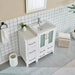 36" Single Sink Modern Bathroom Vanity Set with Ceramic Top & Free Mirror – Storage Cabinet with 1 Side Cabinet VA3024-36 - HomeBeyond