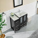 36" Single Sink Modern Bathroom Vanity Set with Ceramic Top & Free Mirror – Storage Cabinet with 1 Side Cabinet VA3024-36 - HomeBeyond