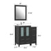 36" Single Sink Modern Bathroom Vanity Set with Ceramic Top & Free Mirror – Storage Cabinet with 1 Side Cabinet VA3024-36 - HomeBeyond