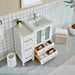 36" Single Sink Modern Bathroom Vanity Set with Ceramic Top & Free Mirror – Storage Cabinet with 1 Side Cabinet VA3024-36 - HomeBeyond
