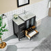 36" Single Sink Modern Bathroom Vanity Set with Ceramic Top & Free Mirror – Storage Cabinet with 1 Side Cabinet VA3024-36 - HomeBeyond