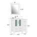 36" Single Sink Modern Bathroom Vanity Set with Ceramic Top & Free Mirror – Storage Cabinet with 1 Side Cabinet VA3024-36 - HomeBeyond