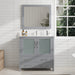 36" Single Sink Modern Bathroom Vanity Set with Ceramic Top & Free Mirror – Storage Cabinet with 2 Drawers VA3036 - HomeBeyond