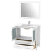 36" Single Sink Modern Bathroom Vanity Set with Ceramic Top & Free Mirror – Storage Cabinet with 2 Drawers VA3036 - HomeBeyond