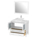 36" Single Sink Modern Bathroom Vanity Set with White Engineered Marble Top & Free Mirror – Storage Cabinet with 2 Drawers VA3136 - HomeBeyond