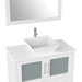 36" Single Sink Modern Bathroom Vanity Set with White Engineered Marble Top & Free Mirror – Storage Cabinet with 2 Drawers VA3136 - HomeBeyond