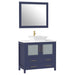 36" Single Sink Modern Bathroom Vanity Set with White Engineered Marble Top & Free Mirror – Storage Cabinet with 2 Drawers VA3136 - HomeBeyond