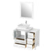 36" Single Sink Modern Bathroom Vanity Set with White Engineered Marble Top & Free Mirror – Storage Cabinet with 5 Drawers VA3124-36 - HomeBeyond