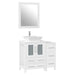 36" Single Sink Modern Bathroom Vanity Set with White Engineered Marble Top & Free Mirror – Storage Cabinet with 5 Drawers VA3124-36 - HomeBeyond