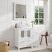 36" Single Sink Modern Bathroom Vanity Set with White Engineered Marble Top & Free Mirror – Storage Cabinet with 5 Drawers VA3124-36 - HomeBeyond