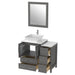 36" Single Sink Modern Bathroom Vanity Set with White Engineered Marble Top & Free Mirror – Storage Cabinet with 5 Drawers VA3124-36 - HomeBeyond