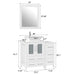 36" Single Sink Modern Bathroom Vanity Set with White Engineered Marble Top & Free Mirror – Storage Cabinet with 5 Drawers VA3124-36 - HomeBeyond