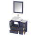 36" Single Sink Modern Bathroom Vanity Set with White Engineered Marble Top & Free Mirror – Storage Cabinet with 5 Drawers VA3124-36 - HomeBeyond
