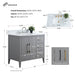 36" Single Sink Modern Freestanding Bathroom Vanity Set with Arabescato White Engineered Marble Top – Storage Cabinet with Soft-Closing Doors & Drawers VA9036 - HomeBeyond