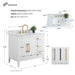 36" Single Sink Modern Freestanding Bathroom Vanity Set with Arabescato White Engineered Marble Top – Storage Cabinet with Soft-Closing Doors & Drawers VA9036 - HomeBeyond