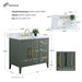 36" Single Sink Modern Freestanding Bathroom Vanity Set with Arabescato White Engineered Marble Top – Storage Cabinet with Soft-Closing Doors & Drawers VA9036 - HomeBeyond