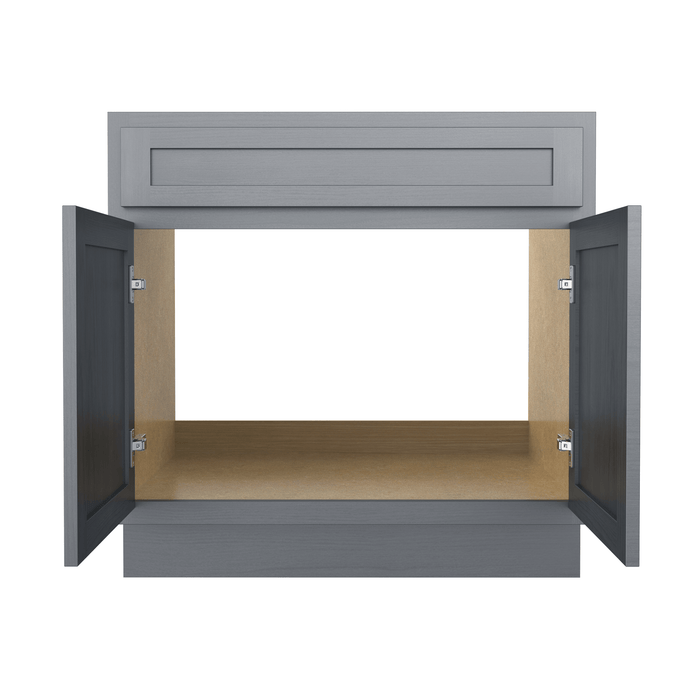 36" Solid Wood Bathroom Vanity Cabinet Double Shutter Door - HomeBeyond