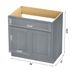 36" Solid Wood Bathroom Vanity Cabinet Double Shutter Door - HomeBeyond