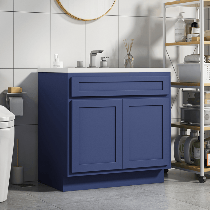 39" Bathroom Vanity Cabinet, Solid Wood Double Shutter Door and Bathroom Sink Cabinet - HomeBeyond