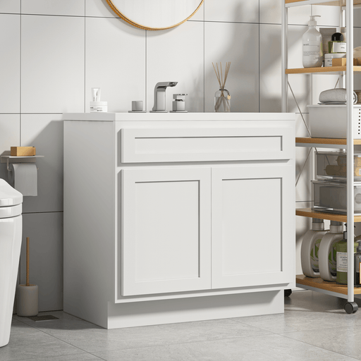 39" Bathroom Vanity Cabinet, Solid Wood Double Shutter Door and Bathroom Sink Cabinet - HomeBeyond