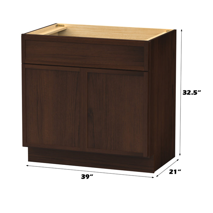 39" Birch Plywood Freestanding Single Base Storage Cabinet, With Soft Close Door - HomeBeyond