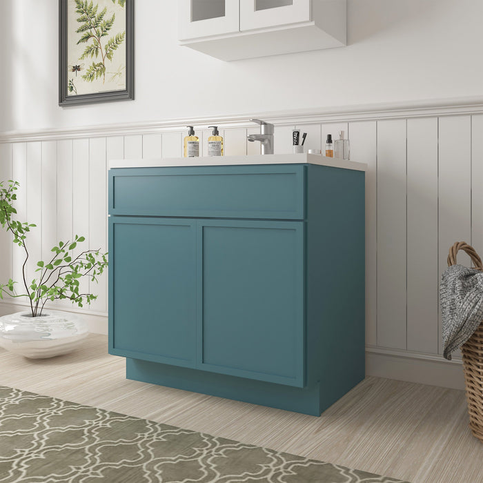 39" Birch Plywood Freestanding Single Base Storage Cabinet, With Soft Close Door - HomeBeyond