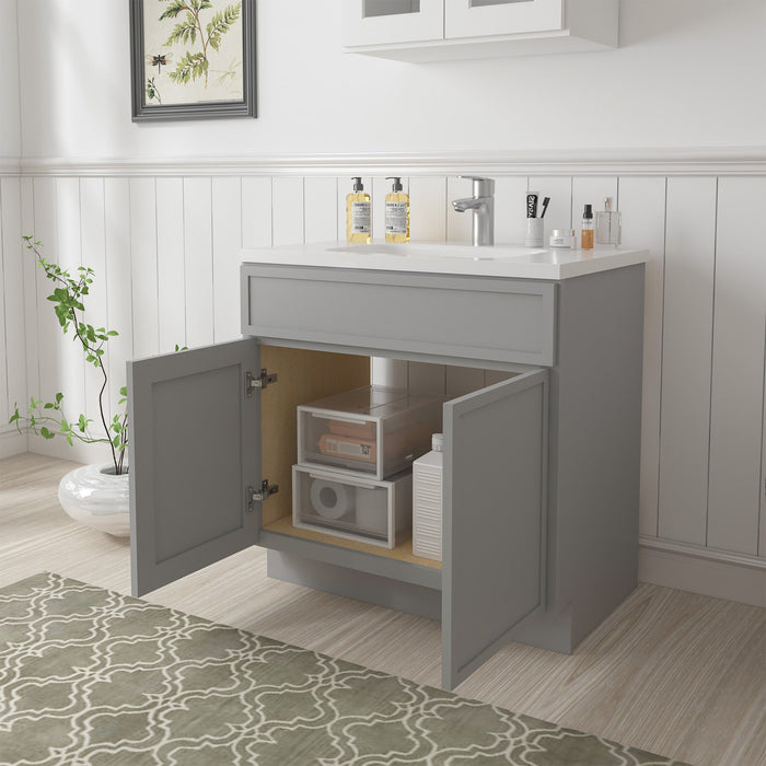 39" Birch Plywood Freestanding Single Base Storage Cabinet, With Soft Close Door - HomeBeyond