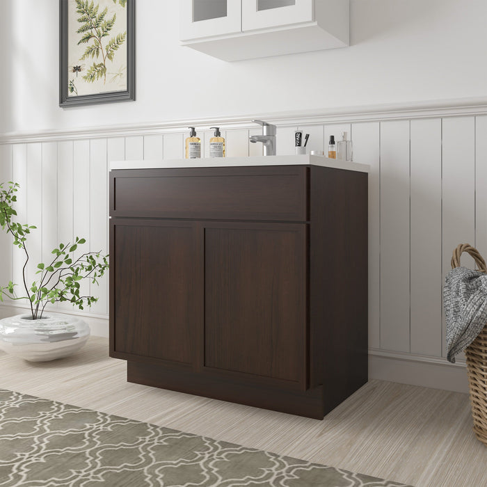 39" Birch Plywood Freestanding Single Base Storage Cabinet, With Soft Close Door - HomeBeyond