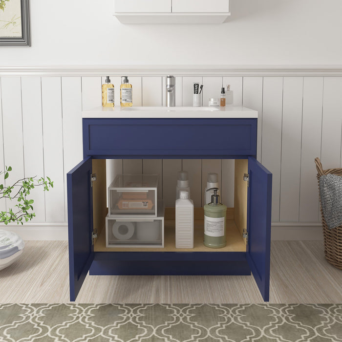 39" Birch Plywood Freestanding Single Base Storage Cabinet, With Soft Close Door - HomeBeyond
