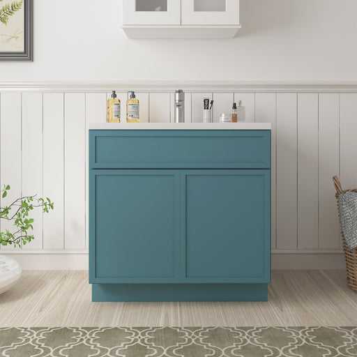 39" Birch Plywood Freestanding Single Base Storage Cabinet, With Soft Close Door - HomeBeyond