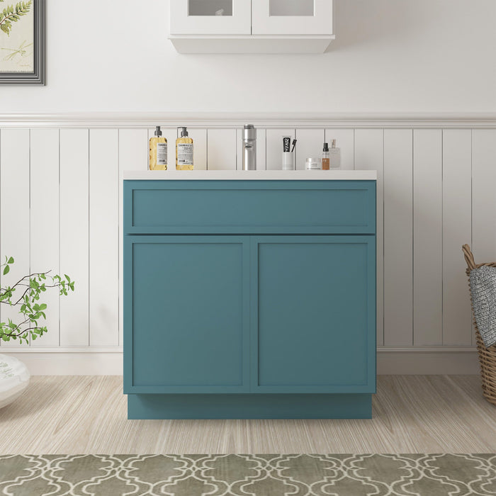 39" Birch Plywood Freestanding Single Base Storage Cabinet, With Soft Close Door - HomeBeyond