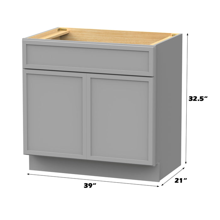 39" Birch Plywood Freestanding Single Base Storage Cabinet, With Soft Close Door - HomeBeyond