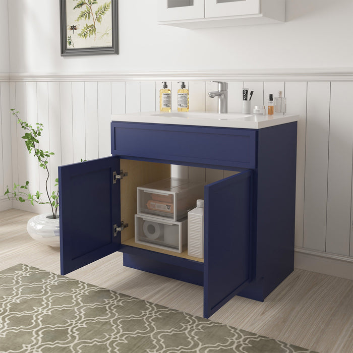 39" Birch Plywood Freestanding Single Base Storage Cabinet, With Soft Close Door - HomeBeyond