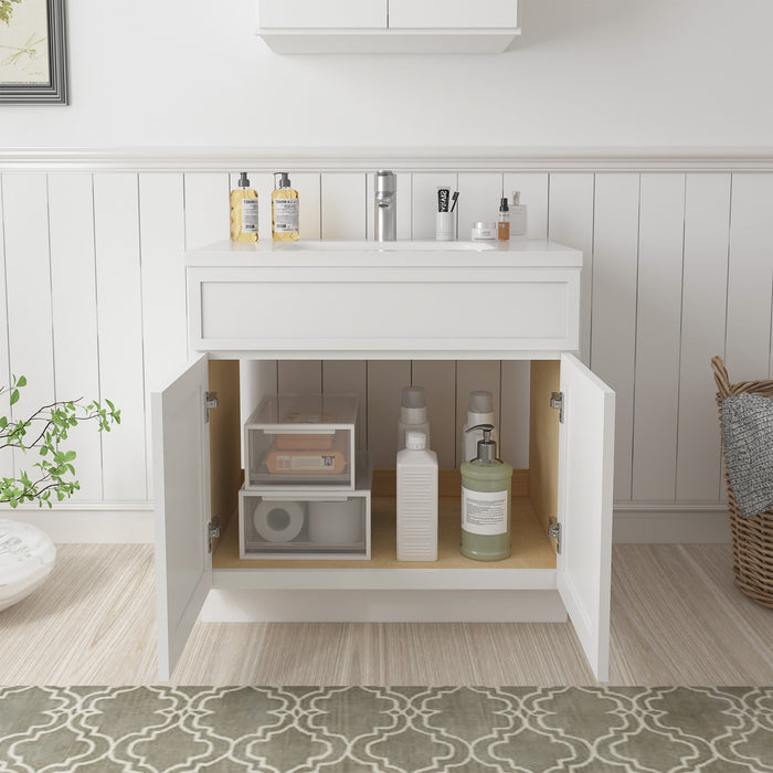 39" Birch Plywood Freestanding Single Base Storage Cabinet, With Soft Close Door - HomeBeyond
