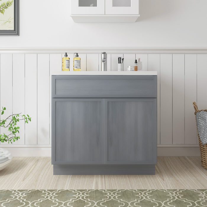 39" Birch Plywood Freestanding Single Base Storage Cabinet, With Soft Close Door - HomeBeyond