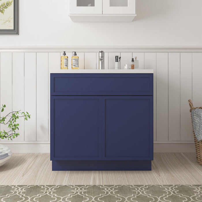 39" Birch Plywood Freestanding Single Base Storage Cabinet, With Soft Close Door - HomeBeyond
